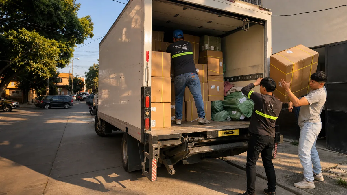 Camión de mudanzas TRANSPA para servicio en Amatitlán