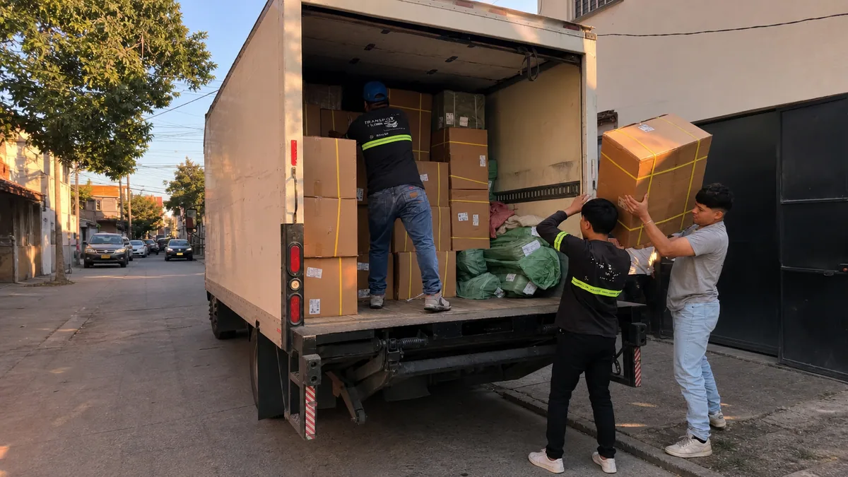 Camión de mudanzas TRANSPA para servicio en Calzada Atanasio Tzul