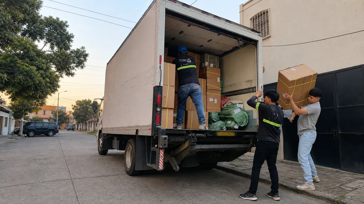 Camión de mudanzas TRANSPA para servicio en Calzada Roosevelt