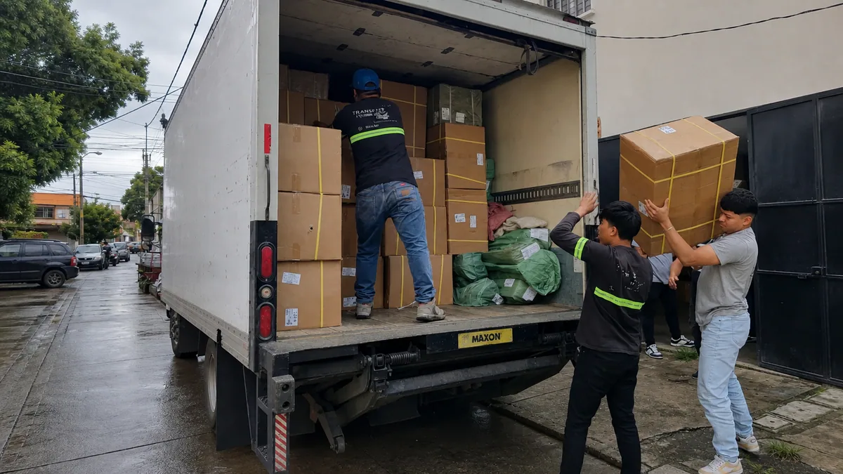 Camión de mudanzas TRANSPA para servicio en San José Pinula
