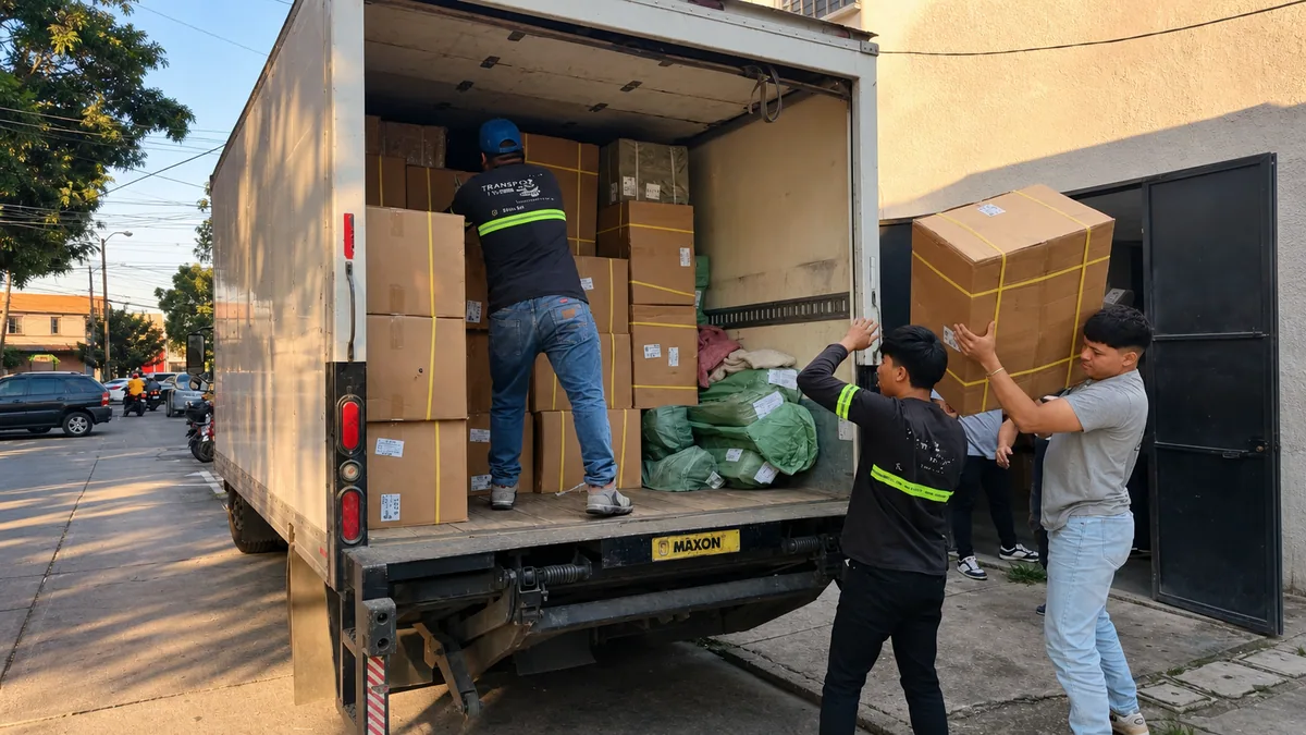 Camión de mudanzas TRANSPA para servicio en San Pedro Sacatepéquez