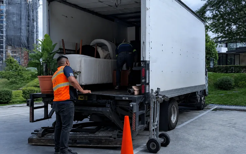 Camión de mudanzas departamentales TRANSPA para servicio en Carretera a El Salvador