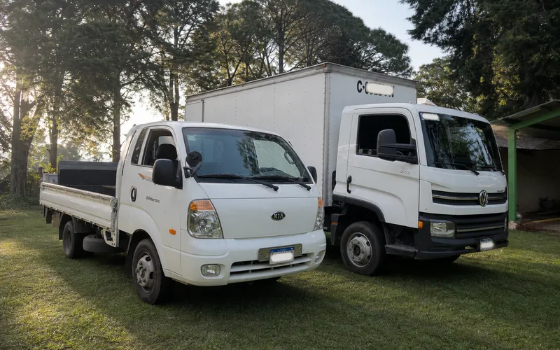 Flota de camiones de mudanza TRANSPA para servicio en Mixco