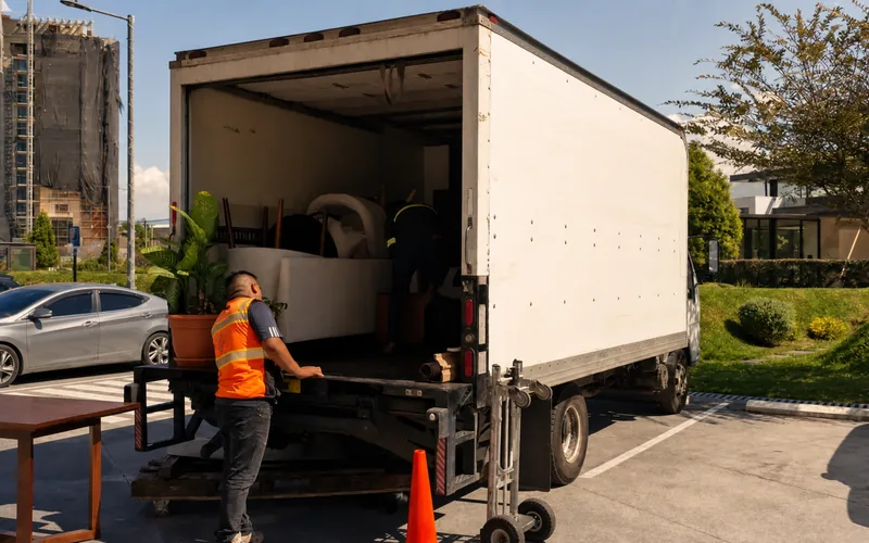 Camión de mudanzas departamentales TRANSPA para servicio en San José Pinula