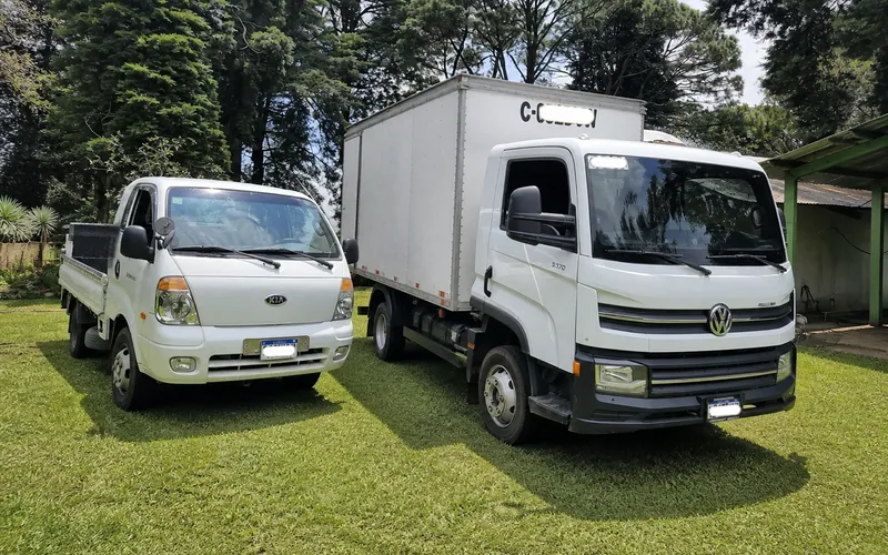 Flota de camiones de mudanza TRANSPA para servicio en Villa Canales