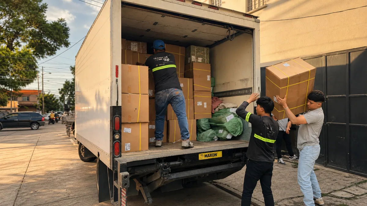 Camión de mudanzas TRANSPA para servicio en Villa Canales
