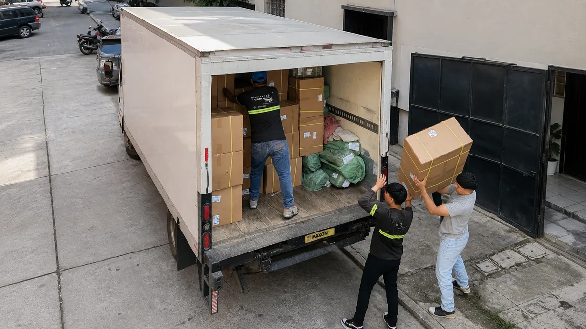 Camión de mudanzas TRANSPA para servicio en Villa Nueva